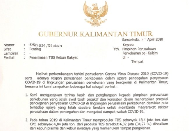 Gubernur Kaltim Himbau Pabrik dan Pembelian Buah Sawit Petani Tetap Berjalan