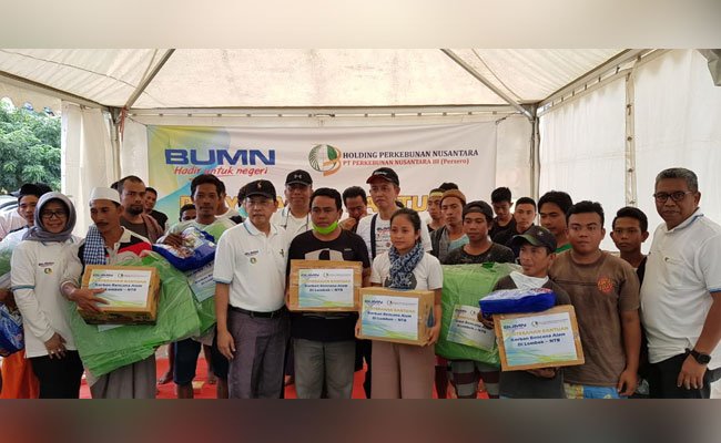 Holding Perkebunan Bantu Korban Bencana Gempa Bumi di Lombok.