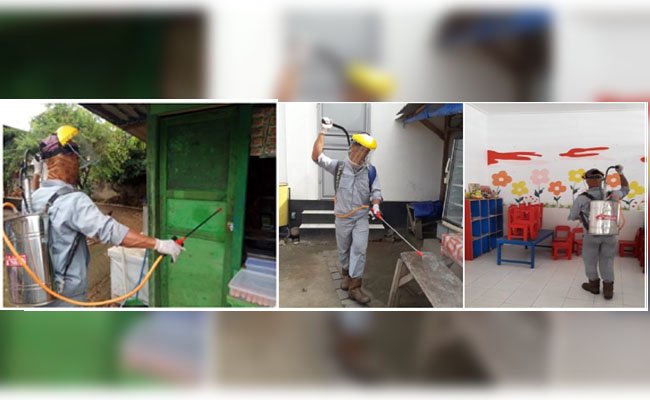Cegah Sebaran Pandemi, Anak Usaha Korindo Lakukan Semprot Disinfektan