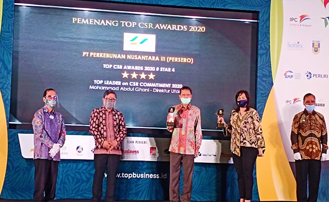 Holding PTPN III Raih 2 Anugerah dalam Ajang Top CSR Award 2020