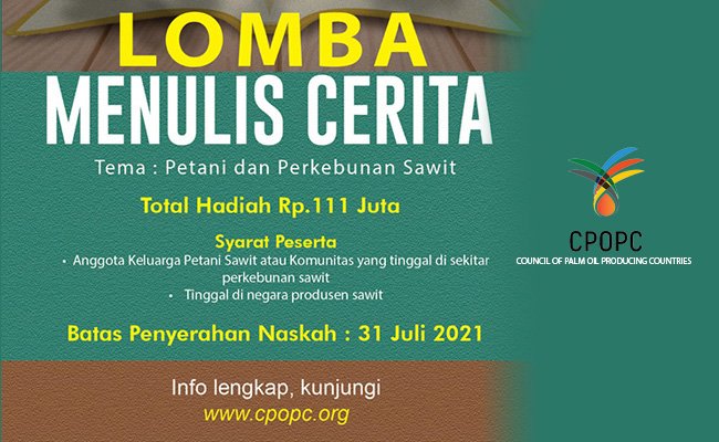 Hayoo Ikut Lomba Menulis Cerita Petani Sawit, Total Hadial Rp 111 Juta