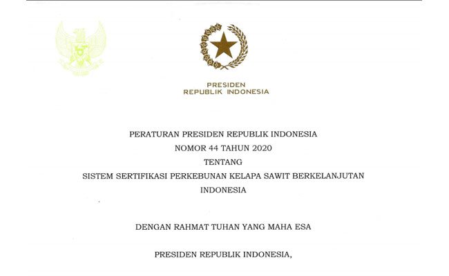Perpres ISPO Sawit Resmi Terbit