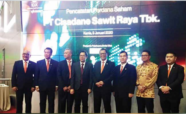 TARGET PRODUKSI NAIK 15%, PASKA CISADANE SAWIT RAYA MASUK BURSA