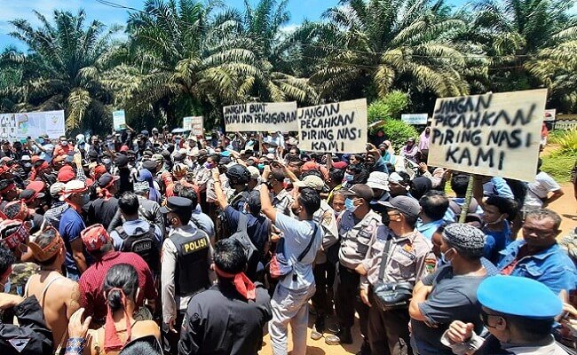 Para Damang Di Seruyan Paksa Lakukan Ritual Hinting di Area Pabrik Sawit Milik PT SLM
